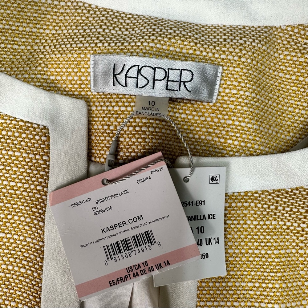 NWT Kasper Blazer Women’s Size 10 Butterscotch Vanilla Ice Work Career Jacket - Picture 11 of 12